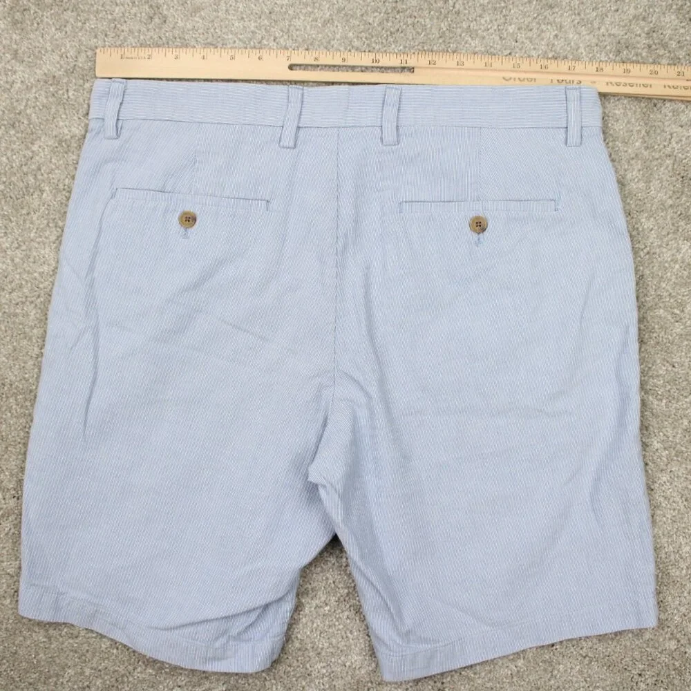 Banana Republic Aiden Club Chino Shorts Mens 34 Blue Cotton Textured 10